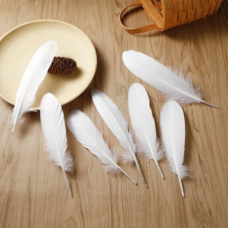 Ballinger Natural White Goose Feathers - 120Pcs 6-8 Inch Bulk Feathers for Crafts, Wedding centerpieces, Angel Wings and Dream Catcher - Image 5